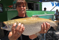 Woman holding fish